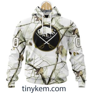 Buffalo Sabres Customized Hoodie, Tshirt With White Winter Hunting Camo Design