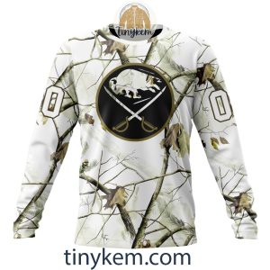 Buffalo Sabres Customized Hoodie Tshirt With White Winter Hunting Camo Design2B4 NIF4x