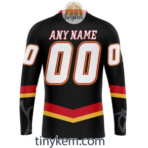 Calgary Flames 2023 Black Alternate Customized Hoodie Tshirt Long Sleeve2B5 lUeeM