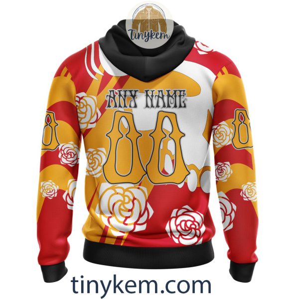Calgary Flames Customized Hoodie, Tshirt With Gratefull Dead Skull Design