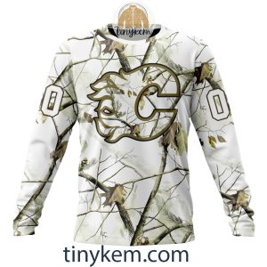 Calgary Flames Customized Hoodie Tshirt With White Winter Hunting Camo Design2B4 oueuw