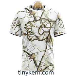 Calgary Flames Customized Hoodie Tshirt With White Winter Hunting Camo Design2B6 4WNsG