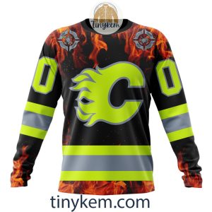 Calgary Flames Firefighters Customized Hoodie Tshirt Sweatshirt2B4 QVgto