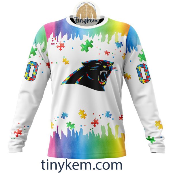 Carolina Panthers Autism Tshirt, Hoodie With Customized Design For Awareness Month