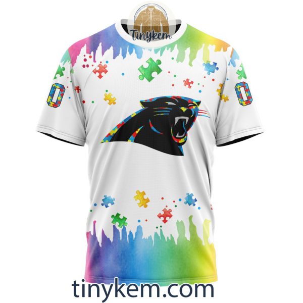 Carolina Panthers Autism Tshirt, Hoodie With Customized Design For Awareness Month