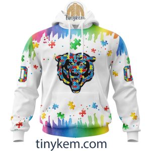 Chicago Bears Autism Tshirt, Hoodie With Customized Design For Awareness Month