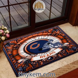 Chicago Bears Stained Glass Design Doormat
