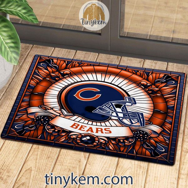 Chicago Bears Stained Glass Design Doormat