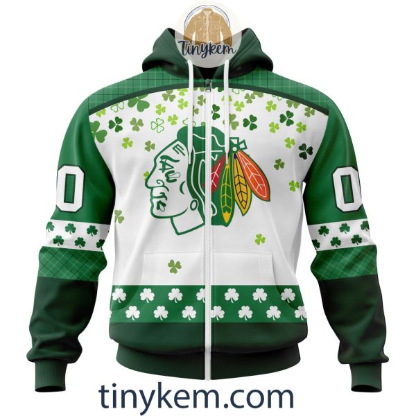 Chicago Blackhawks Hoodie, Tshirt With Personalized Design For St. Patrick Day
