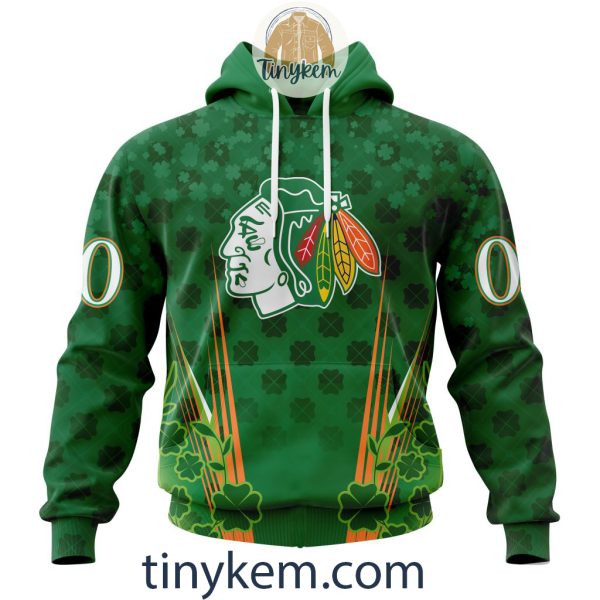 Chicago Blackhawks Shamrocks Customized Hoodie, Tshirt: Gift for St Patrick’s Day