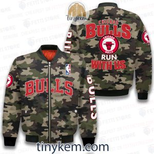 Chicago Bulls Baseball Jacket With Arm Stripes
