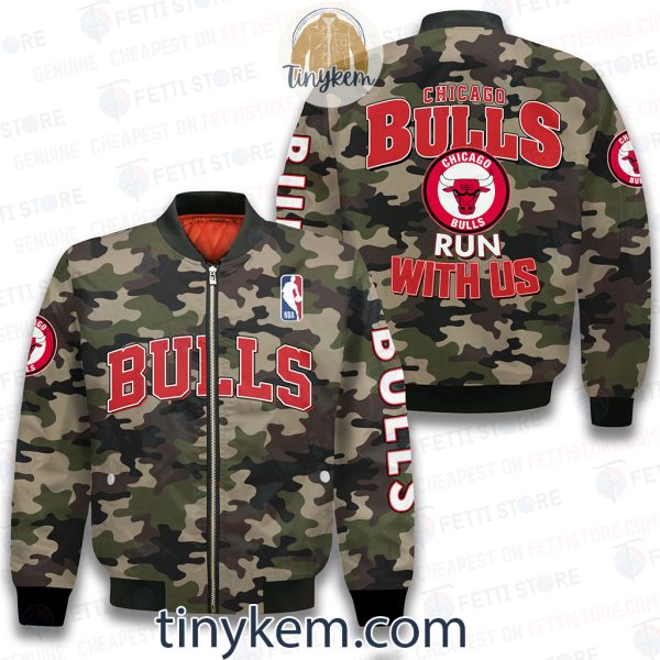 Chicago Bulls Military Camo Bomber Jacket