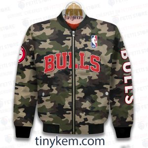 Chicago Bulls Military Camo Bomber Jacket