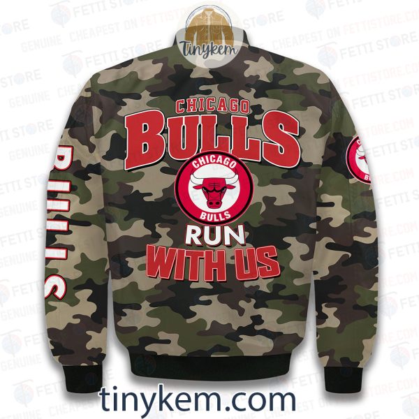 Chicago Bulls Military Camo Bomber Jacket