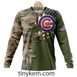Chicago Cubs Skull Camo Customized Hoodie Tshirt Gift For Veteran Day2B4 bArLt