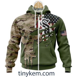 Chicago White Sox Skull Camo Customized Hoodie, Tshirt Gift For Veteran Day