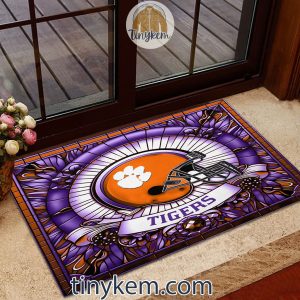 Clemson Tigers Stained Glass Design Doormat