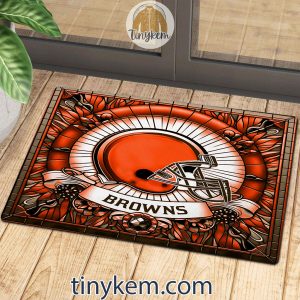 Cleveland Browns Stained Glass Design Doormat2B3 feDmC