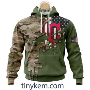 Cleveland Guardians Skull Camo Customized Hoodie, Tshirt Gift For Veteran Day