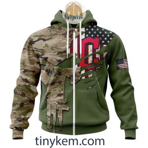 Cleveland Guardians Skull Camo Customized Hoodie, Tshirt Gift For Veteran Day