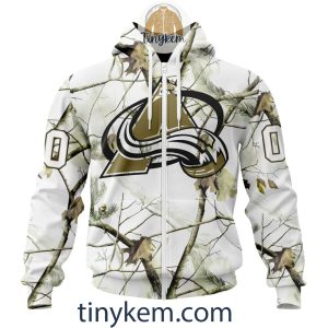 Colorado Avalanche Customized Hoodie Tshirt With White Winter Hunting Camo Design2B2 nFTGX