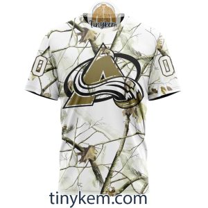 Colorado Avalanche Customized Hoodie Tshirt With White Winter Hunting Camo Design2B6 oxmUl