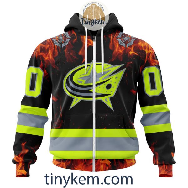 Columbus Blue Jackets Firefighters Customized Hoodie, Tshirt, Sweatshirt