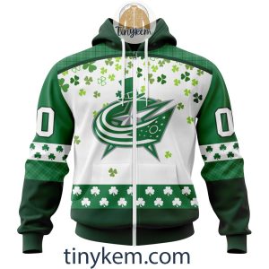Columbus Blue Jackets Hoodie Tshirt With Personalized Design For St Patrick Day2B2 OXohA
