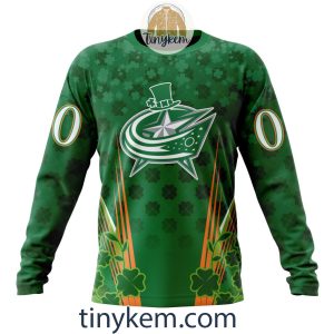 Columbus Blue Jackets Shamrocks Customized Hoodie Tshirt Gift for St Patricks Day2B4 jZnJ0