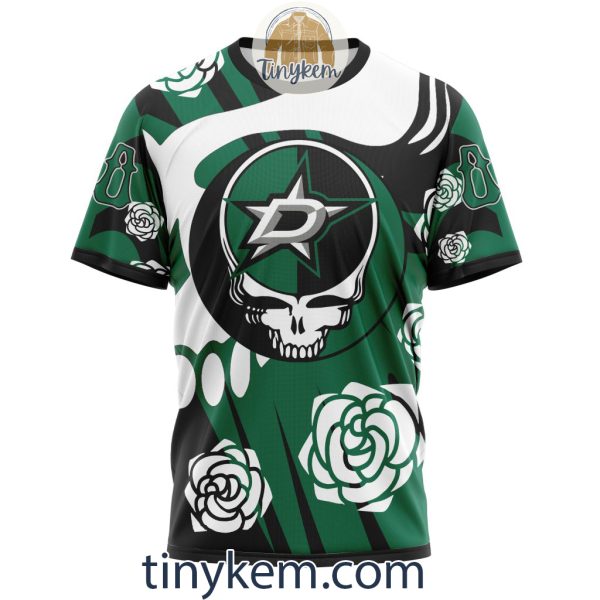 Dallas Stars Customized Hoodie, Tshirt With Gratefull Dead Skull Design