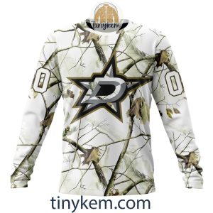 Dallas Stars Customized Hoodie Tshirt With White Winter Hunting Camo Design2B4 AcYEb