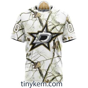 Dallas Stars Customized Hoodie Tshirt With White Winter Hunting Camo Design2B6 26Asr