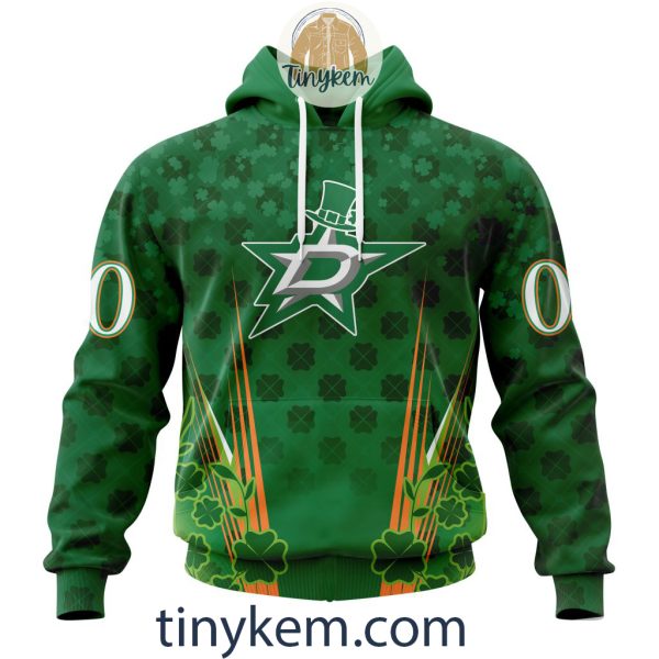 Dallas Stars Shamrocks Customized Hoodie, Tshirt: Gift for St Patrick’s Day