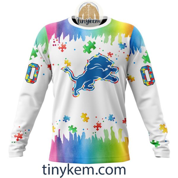 Detroit Lions Autism Tshirt, Hoodie With Customized Design For Awareness Month