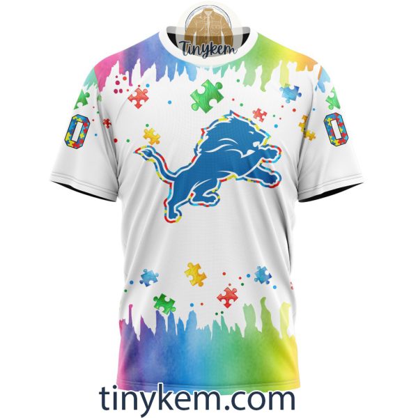 Detroit Lions Autism Tshirt, Hoodie With Customized Design For Awareness Month