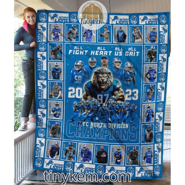 Detroit Lions NFC North Champions 2023 Fleece Blanket