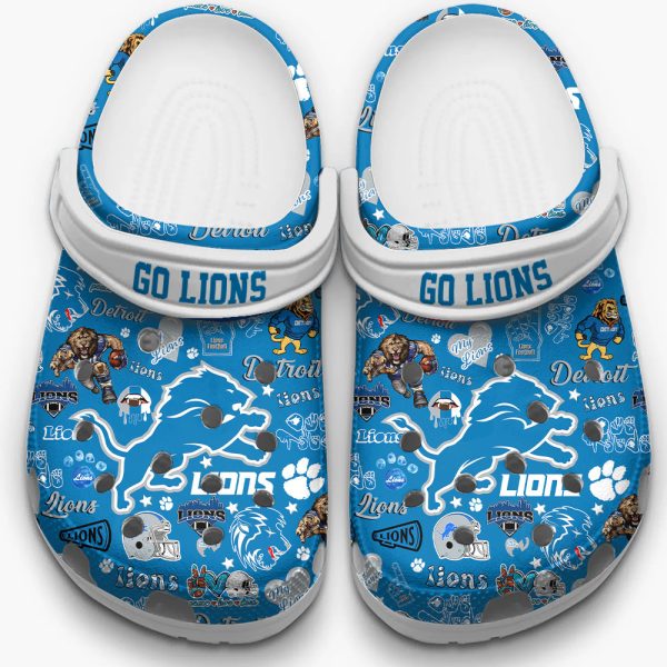 Detroit Lions Unisex Clogs Crocs: Icons Bundle Design