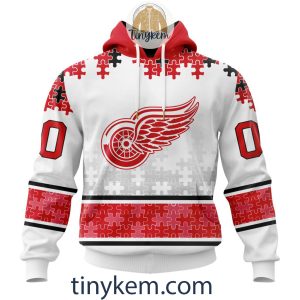 Detroit Red Wings Customized Hockey Fight Cancer Lavender V-neck Long Sleeves Jersey