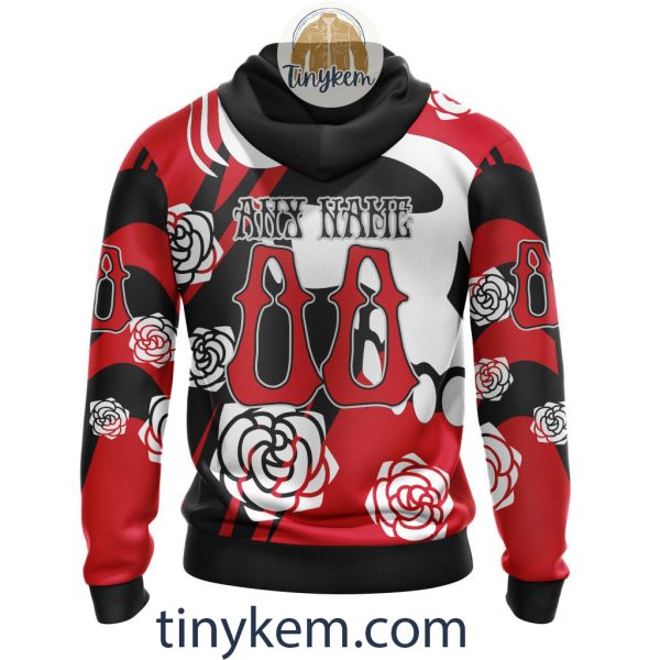 Detroit Red Wings Customized Hoodie, Tshirt With Gratefull Dead Skull Design