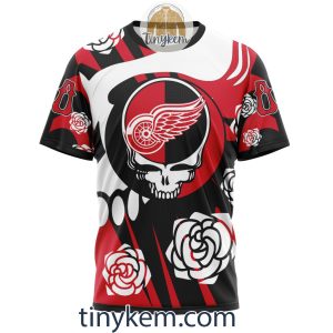 Detroit Red Wings Customized Hoodie Tshirt With Gratefull Dead Skull Design2B6 4tkzj
