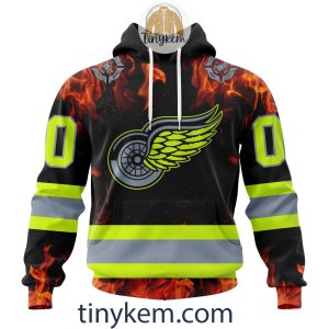 Detroit Red Wings Customized Hoodie, Tshirt With White Winter Hunting Camo Design