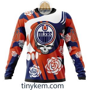 Edmonton Oilers Customized Hoodie Tshirt With Gratefull Dead Skull Design2B4 9cxiq
