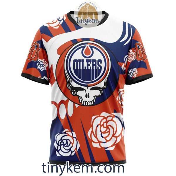 Edmonton Oilers Customized Hoodie, Tshirt With Gratefull Dead Skull Design