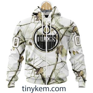 Edmonton Oilers Customized Hoodie Tshirt With White Winter Hunting Camo Design2B2 OtGdc