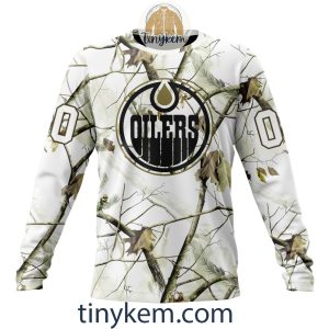Edmonton Oilers Customized Hoodie Tshirt With White Winter Hunting Camo Design2B4 fNWIh