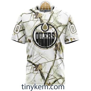 Edmonton Oilers Customized Hoodie Tshirt With White Winter Hunting Camo Design2B6 RApru