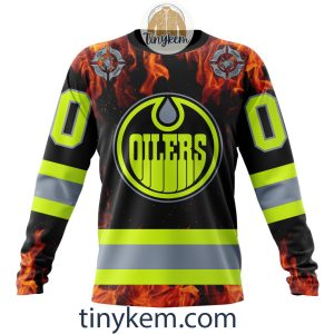 Edmonton Oilers Firefighters Customized Hoodie Tshirt Sweatshirt2B4 SD8sT