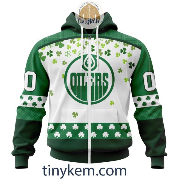 Edmonton Oilers Hoodie, Tshirt With Personalized Design For St. Patrick Day