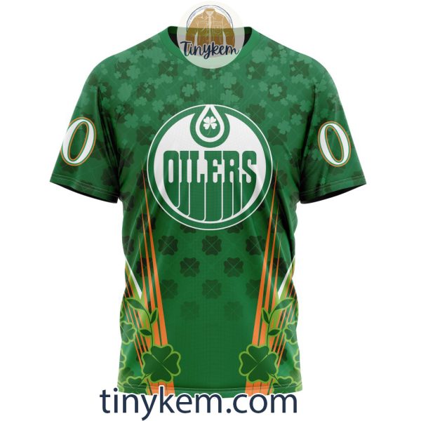 Edmonton Oilers Shamrocks Customized Hoodie, Tshirt: Gift for St Patrick’s Day