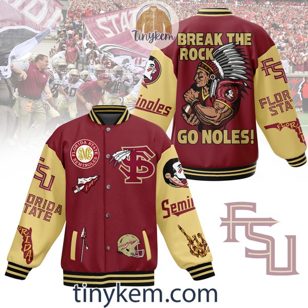FSU Seminoles Baseball Jacket: Break The Rock, Go Noles!
